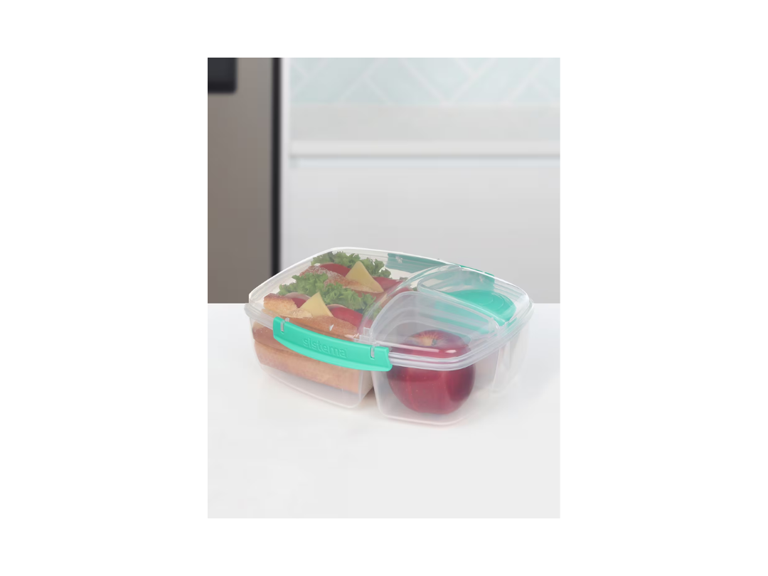 Sistema 2L Triple Split Lunch Box with Yogurt Pot – Eco-Friendly & BPA-Free Sistema 2L Triple Split Lunch Box with Yogurt Pot – Eco-Friendly & BPA-Free